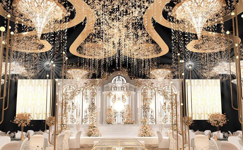 建水花木兰喜事汇金色大厅效果展示